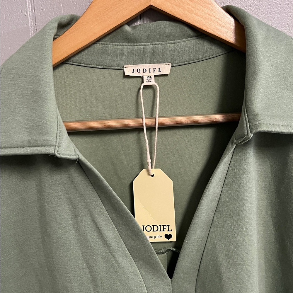NWT Jodifl Dress Short Cap Sleeves 1X Mint Green - Picture 4 of 14